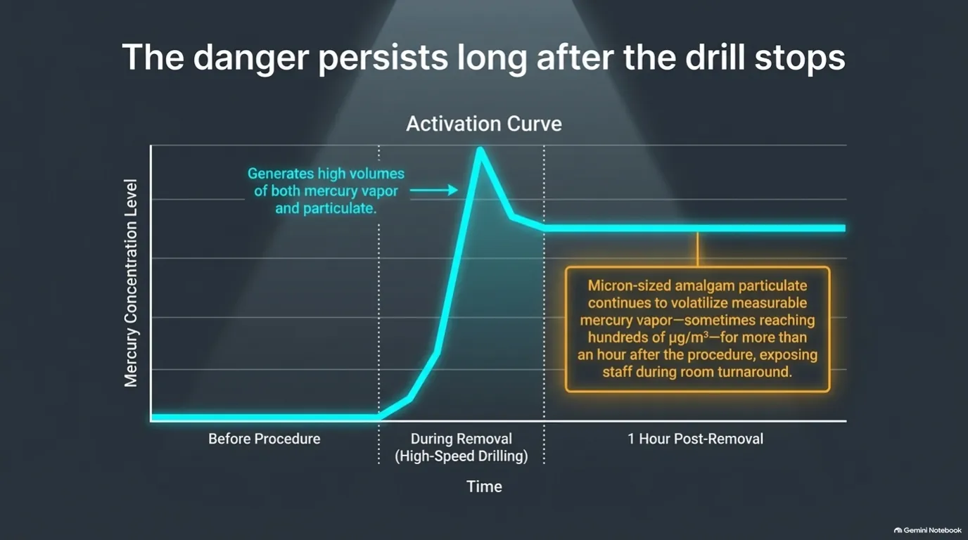 The danger persists long after the drill stops